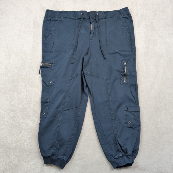 FESTT Utility Gorpcore Cargo Jogger Pants 22R Navy Blue Cotton Stretch Pockets — photo 2